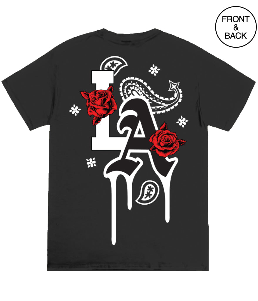 Big Size La Rose Drip 2X / Black Men’s Tee