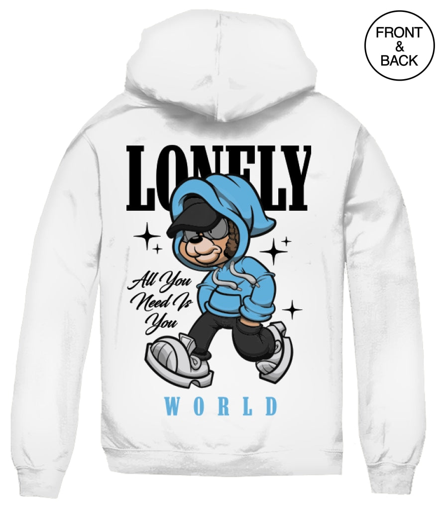 Big Size-Lonely Bear Hoodie 2X / White Mens Hoodies And Sweatshirts