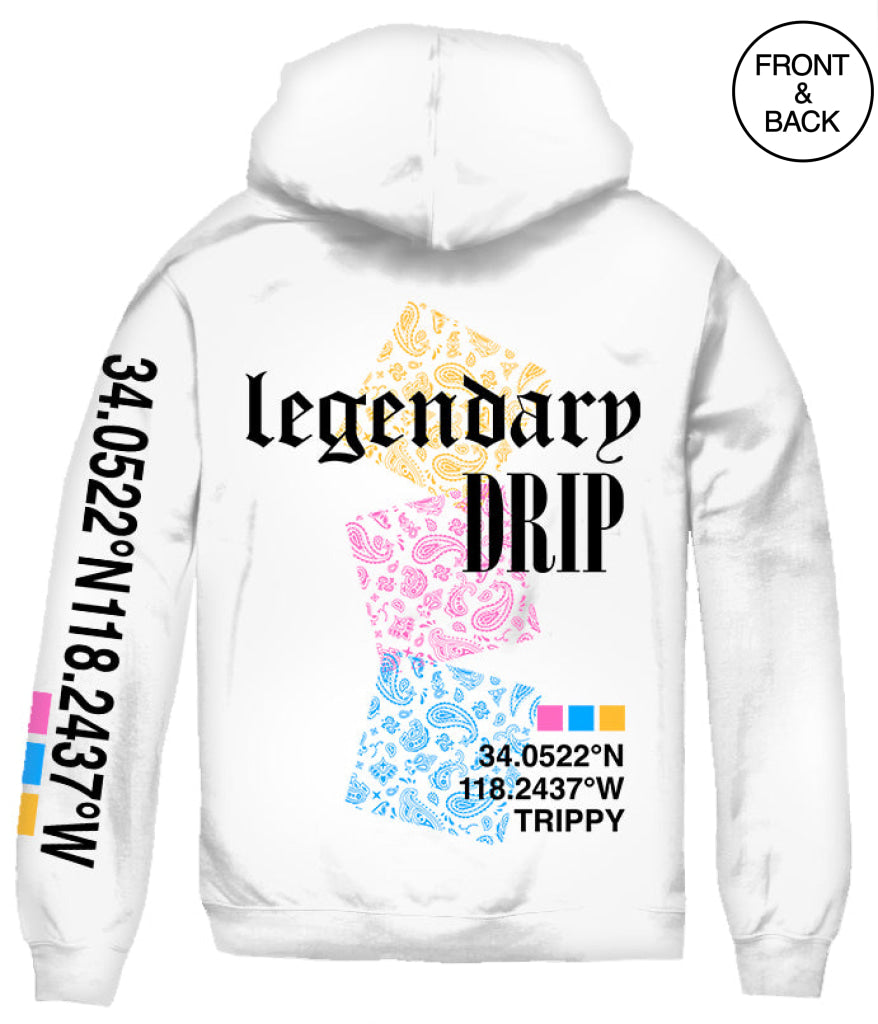 Big Size Los Angeles Bandana Hoodie 2X / White Mens Hoodies And Sweatshirts