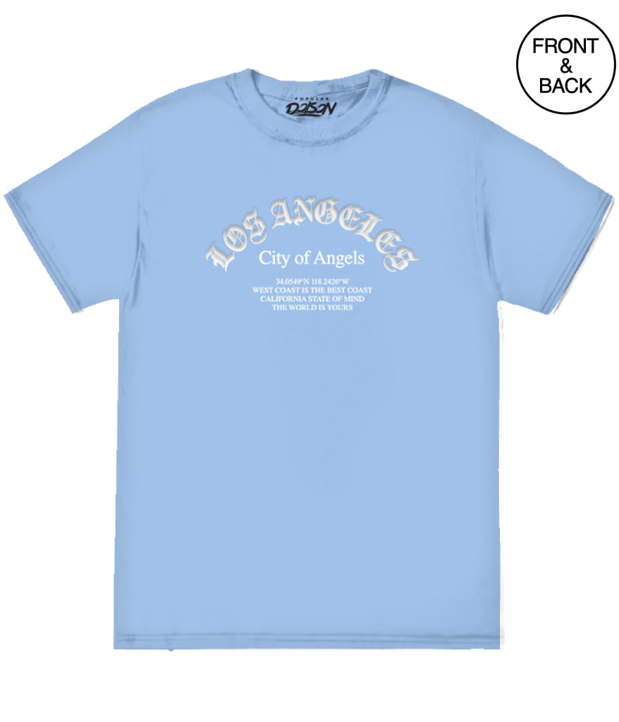 BIG SIZE LOS ANGELES PALM TREE - 2XL / LIGHT BLUE - Men’s Tee