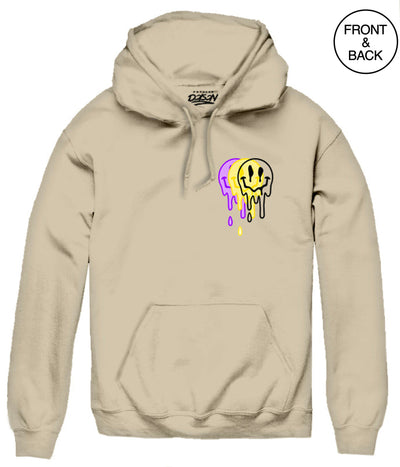 Big Size Multi Drip Smiley Hoodie 2Xl / Sand Mens Hoodies And Sweatshirts