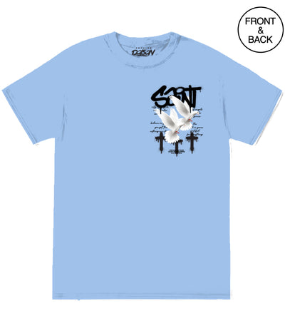 BIG SIZE SAINT DOVE DRIP TEE - 2X / LIGHT BLUE - Men’s Tee