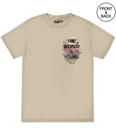 Big Size The World Is Yours Floral 2X / Sand Men’s Tee