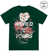 Big Size The World Is Yours Floral Men’s Tee