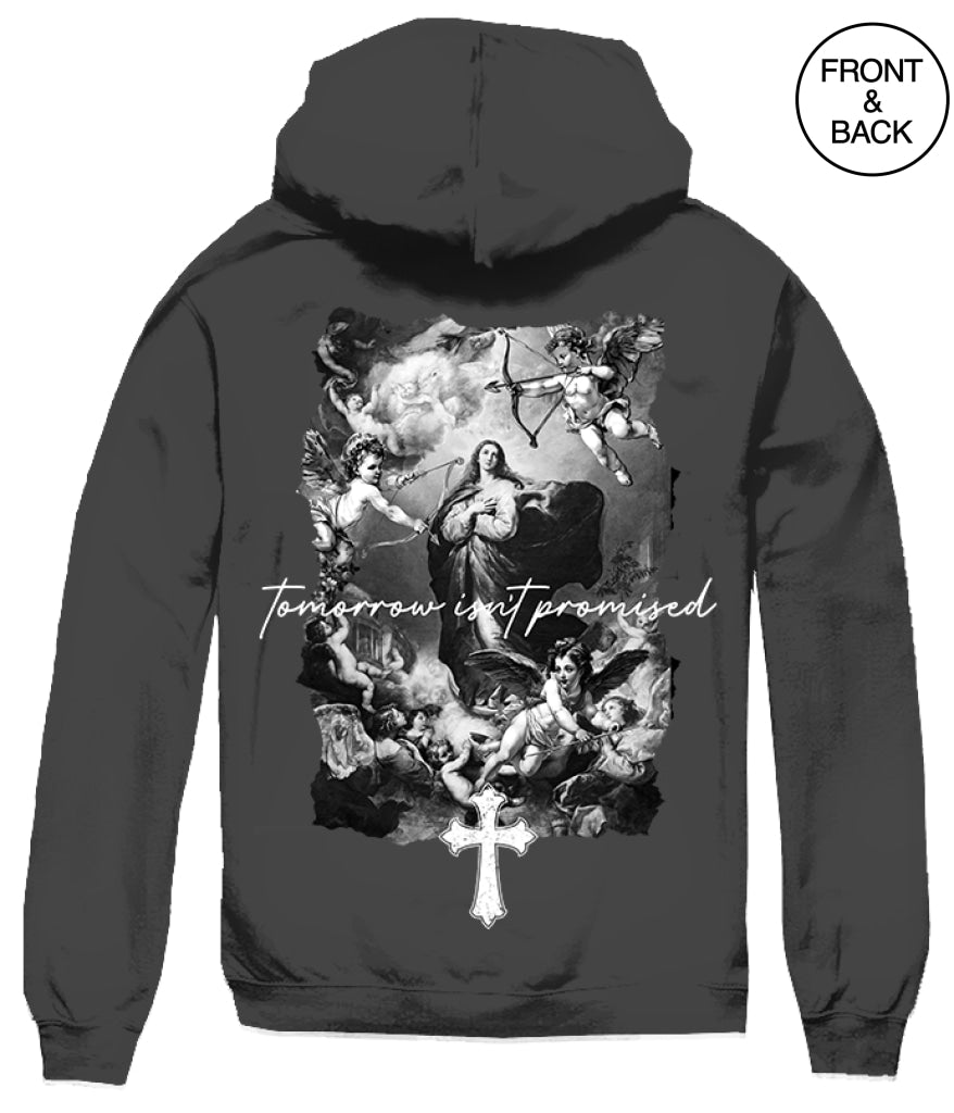 BIG SIZE TOMMORROW ANGEL HOODIE 2XL / BLACK Men’s Hoodies and Sweatshirts