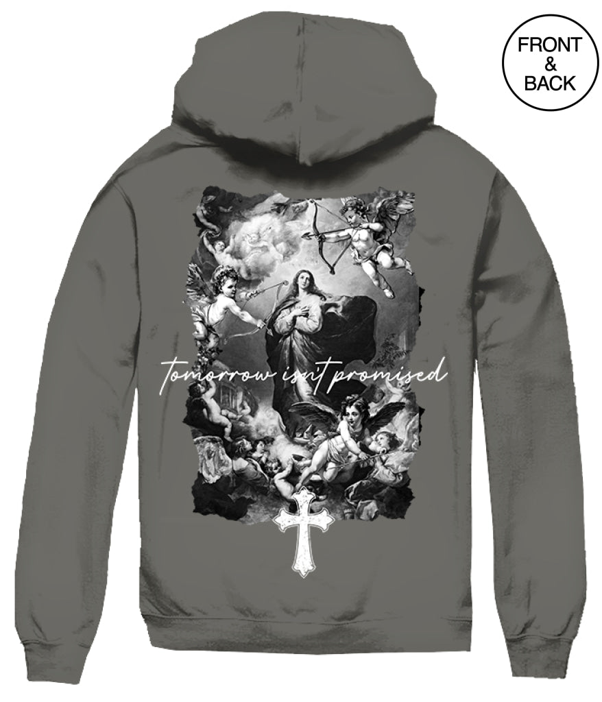 BIG SIZE TOMMORROW ANGEL HOODIE 2XL / CHARCOAL Men’s Hoodies and Sweatshirts