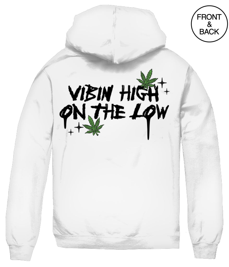 Big Size Vibing High Weeds 2Xl / White Mens Hoodies And Sweatshirts