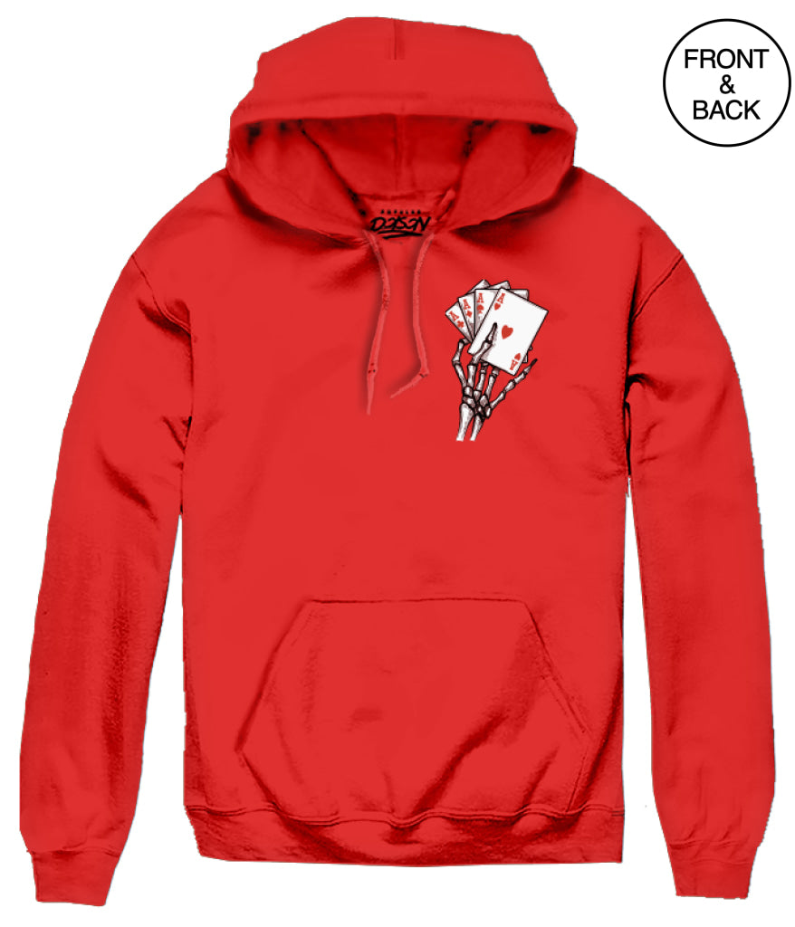 BIG SIZE WINNING HAND HOODIE 3XL / RED Men’s Hoodies and Sweatshirts