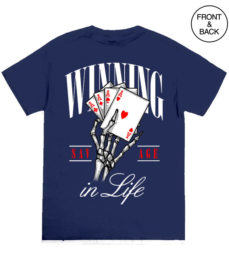 BIG SIZE WINNING HAND - 2XL / NAVY - Men’s Tee