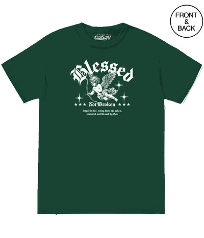 BLESSED CHERUB TEE - S / DARK GREEN - Men’s Tee