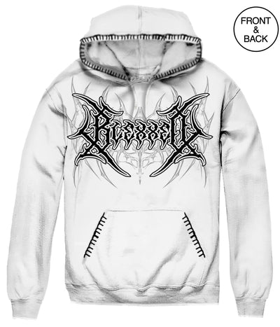 BLESSED CYBERSLING WHIP STITCH HOODIE - S / WHITE - Men’s Hoodies and Sweatshirts