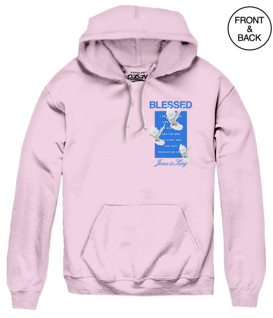 BLESSED DOVE HOODIE S / LIGHT PINK Men’s Hoodies and Sweatshirts