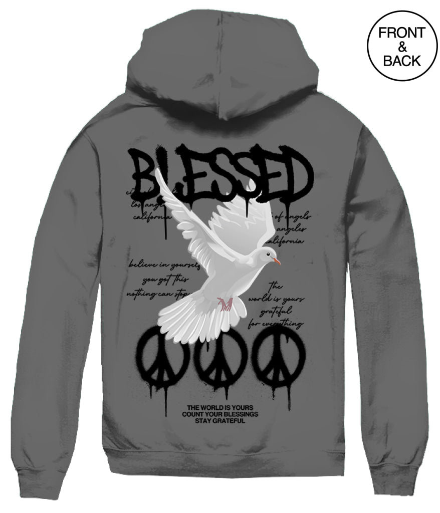 Blessed Dove Peace Hoodie S / Charcoal Men’s Hoodies And Sweatshirts