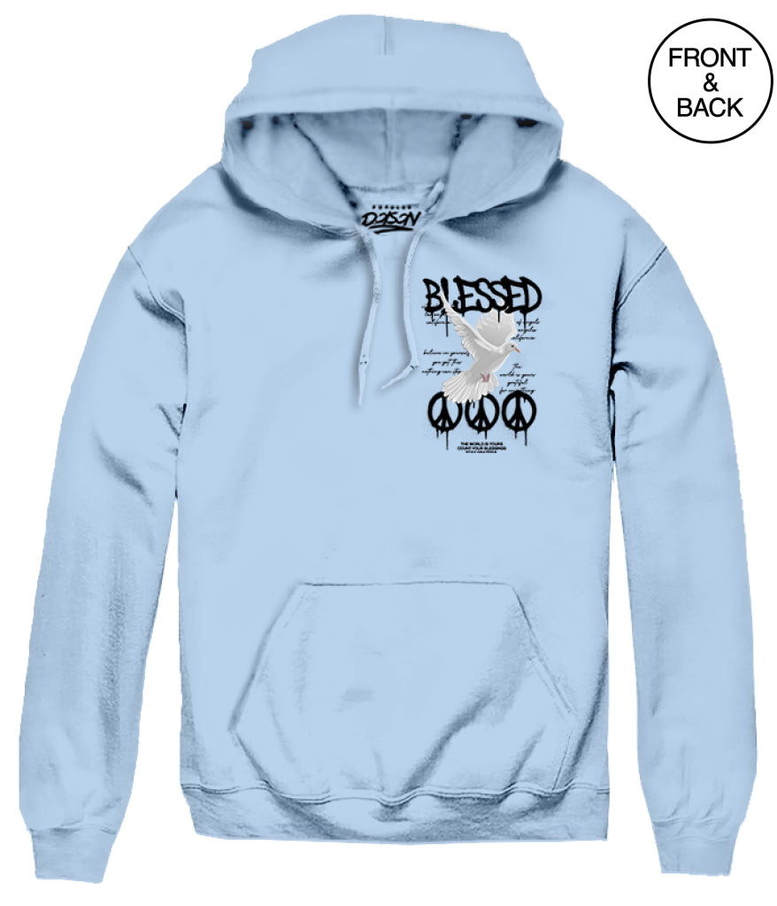 BLESSED DOVE PEACE - S / LT BLUE - Men’s Hoodies and Sweatshirts