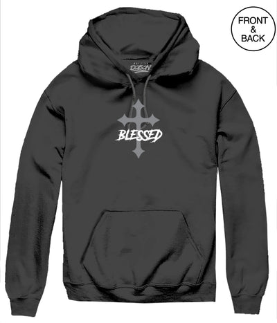 BLESSED PSALM CROSS HOODIE S / BLACK Men’s Hoodies and Sweatshirts