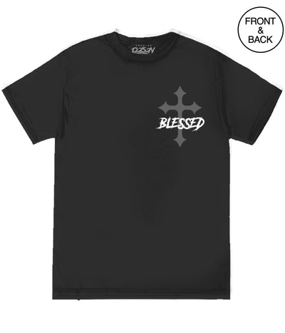 BLESSED PSALMS CROSS TEE - S / BLACK - Men’s Tee