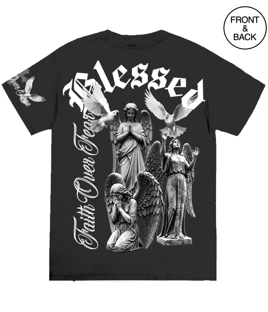 BLESSED STATUE DOVE TEE - S / BLACK - Men’s Tee