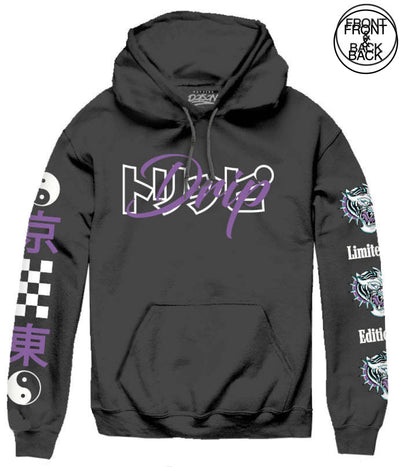 Drip Tiger Hoods S / Black Mens Hoodies And Sweatshirts