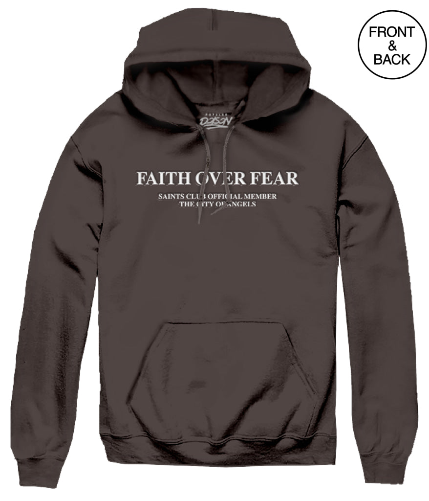 FAITH DOVES BARBED WIRE HOODIE S / DARK BROWN Men’s Hoodies and Sweatshirts