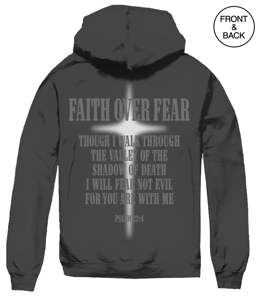 FAITH OVER CROSS HOODIE S / BLACK Men’s Hoodies and Sweatshirts