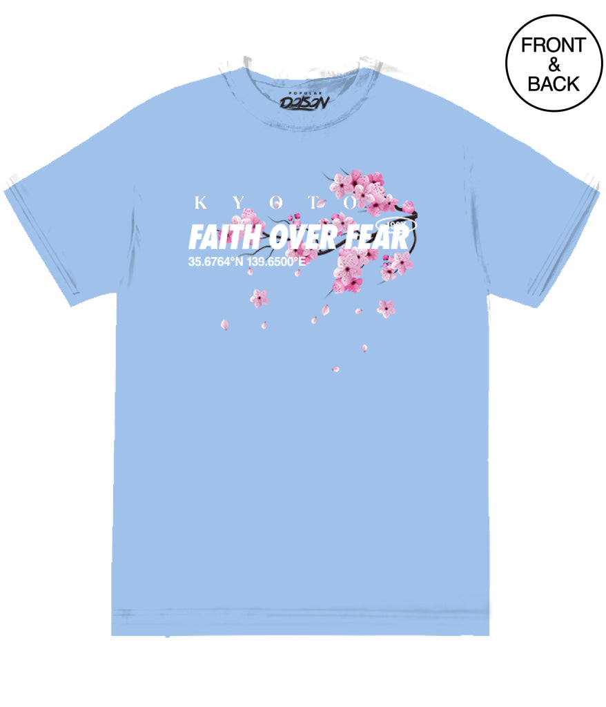 Faith over Fear Cherry Blossom - S / LIGHT BLUE - Men’s Tee
