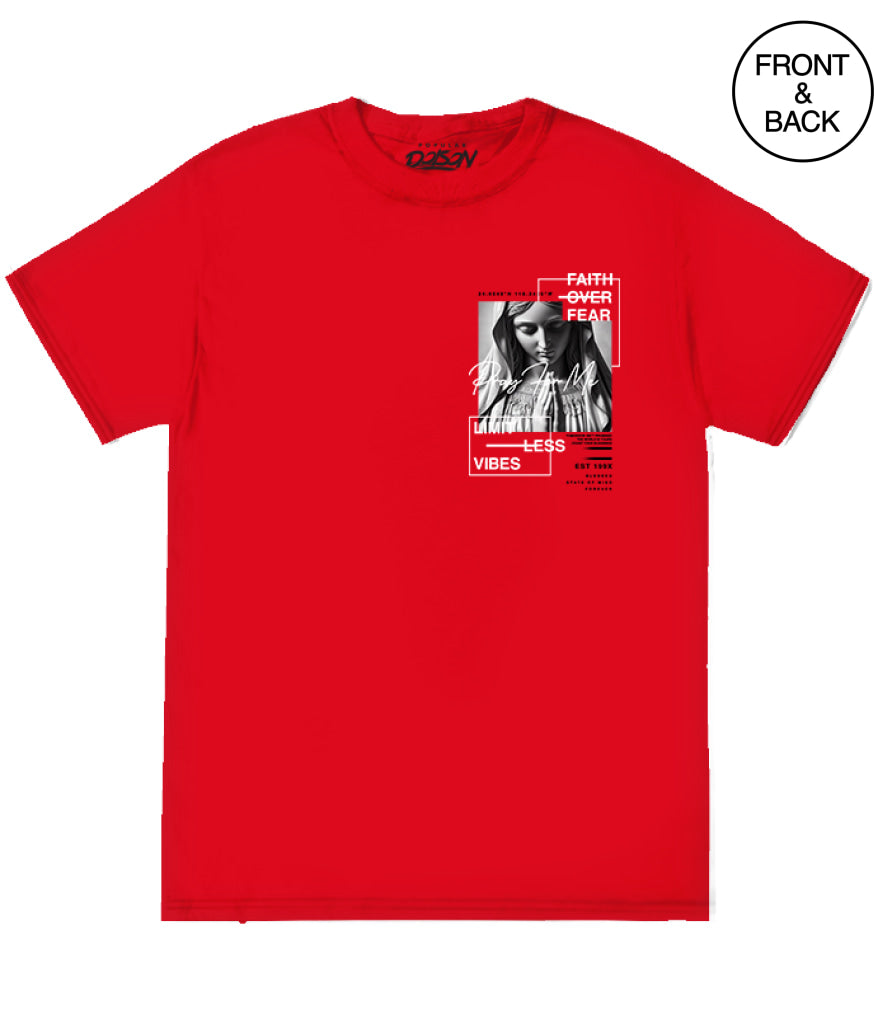 FAITH OVER FEAR PRAY FOR ME TEE - S / RED - Men’s Tee