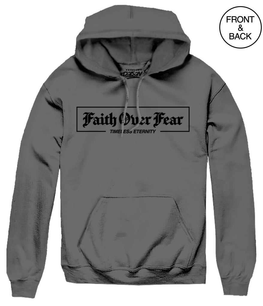 FAITH OVER FEAR ROSES HOODIE S / CHARCOAL Men’s Hoodies and Sweatshirts
