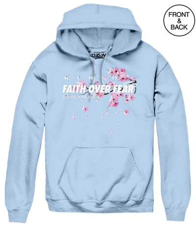 FAITH OVER FUJI HOODIE - S / LIGHT BLUE - Men’s Hoodies and Sweatshirts