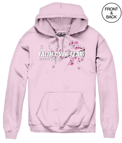 FAITH OVER FUJI HOODIE - S / LIGHT PINK - Men’s Hoodies and Sweatshirts