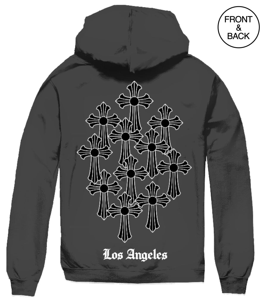 FLOATING CROSSES HOODIE S / BLACK Men’s Hoodies and Sweatshirts