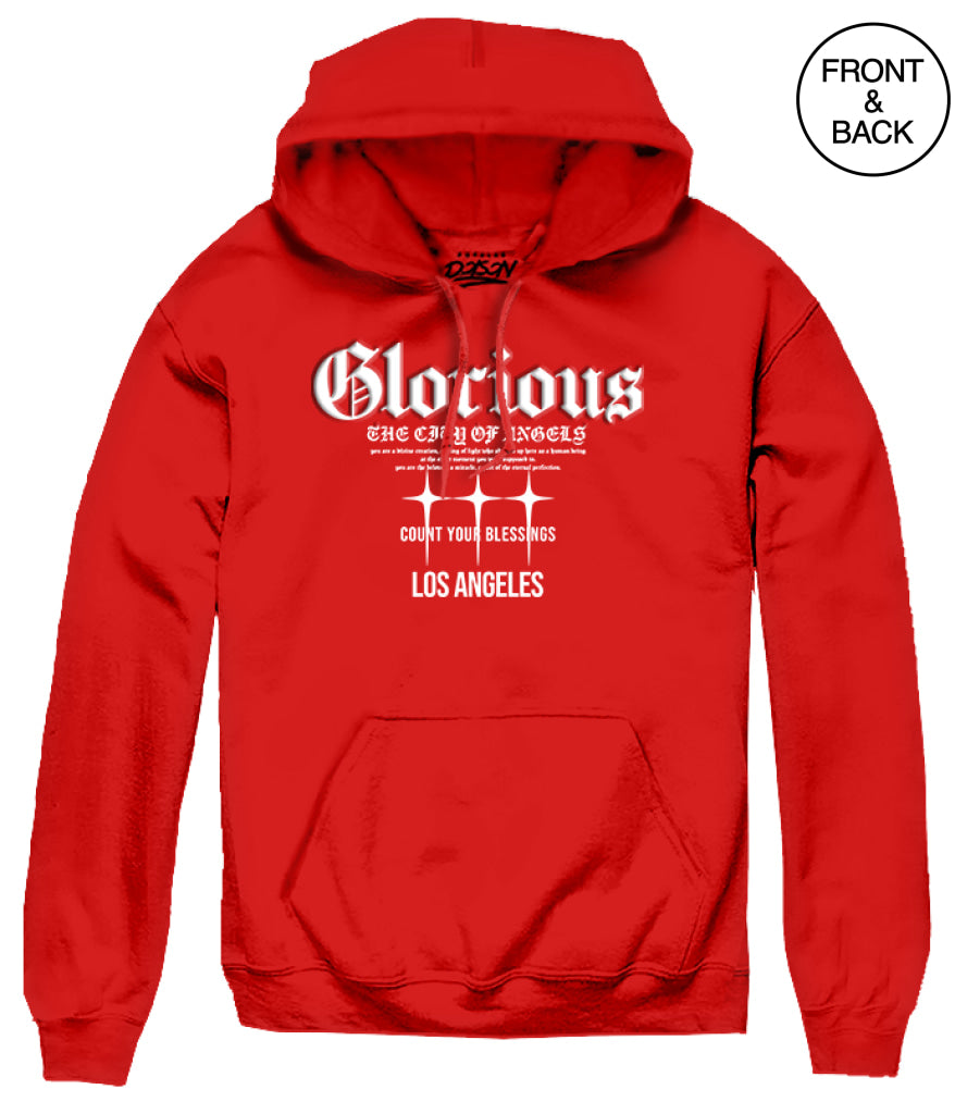 GLORIOUS ANGEL HOODIE S / RED Men’s Hoodies and Sweatshirts