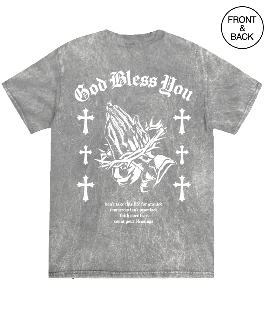 GOD BLESS YOU SOFT MINERAL WASH TEE