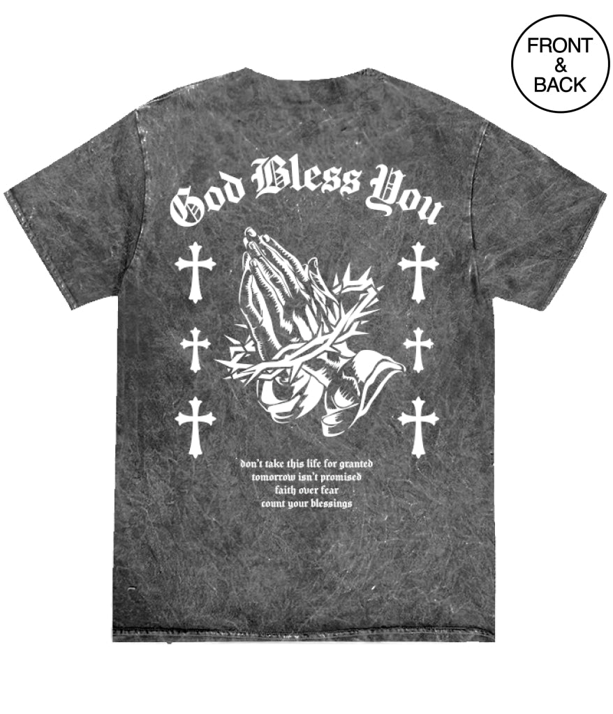 GOD BLESS YOU SOFT MINERAL WASH TEE