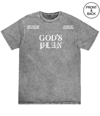 GOD’S PLAN SOFT MINERAL WASH TEE - S / SILVER OXY - Men’s Tee
