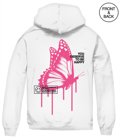 Happy Butterfly Drip Junior Hoodies