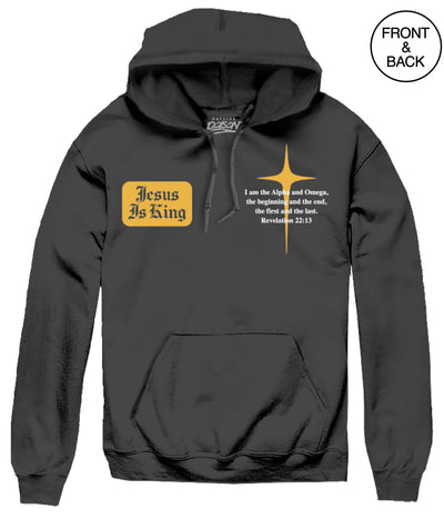 JESUS IS KING CROSS HOODIE S / BLACK Men’s Hoodies and Sweatshirts