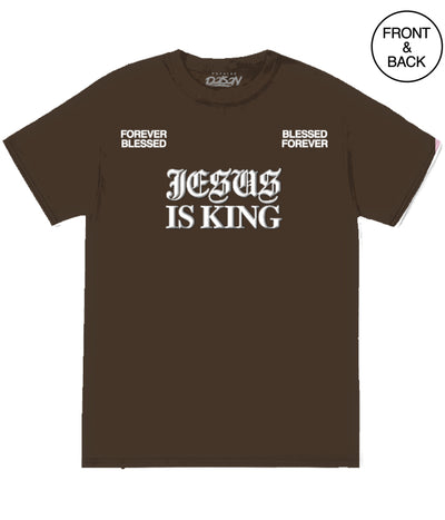 JESUS IS KING - S / DARK BROWN - Men’s Tee
