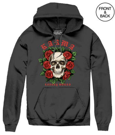 Karma Rose Skull Hoodie S / Black Mens Hoodies And Sweatshirts