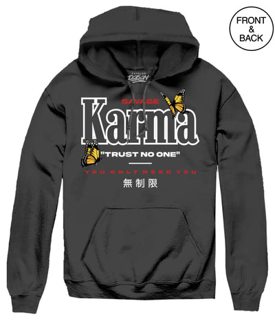 Karma Trust No One Rose Hoods S / Black Mens Hoodies And Sweatshirts