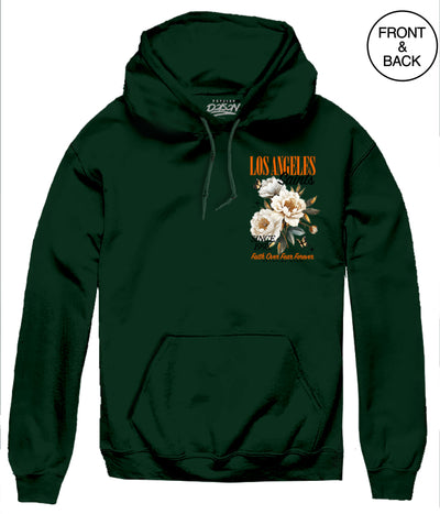 LA SAINT FLORAL HOODIE S / DARK GREEN Men’s Hoodies and Sweatshirts