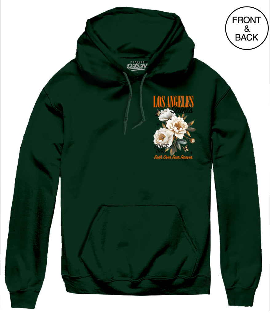 LA SAINT FLORAL HOODIE S / DARK GREEN Men’s Hoodies and Sweatshirts