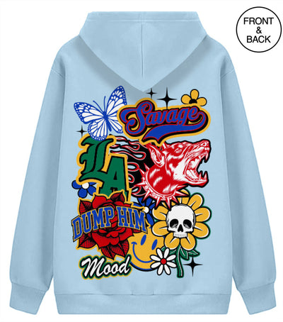 La Savage Floral Flames Mix Junior Hoodies