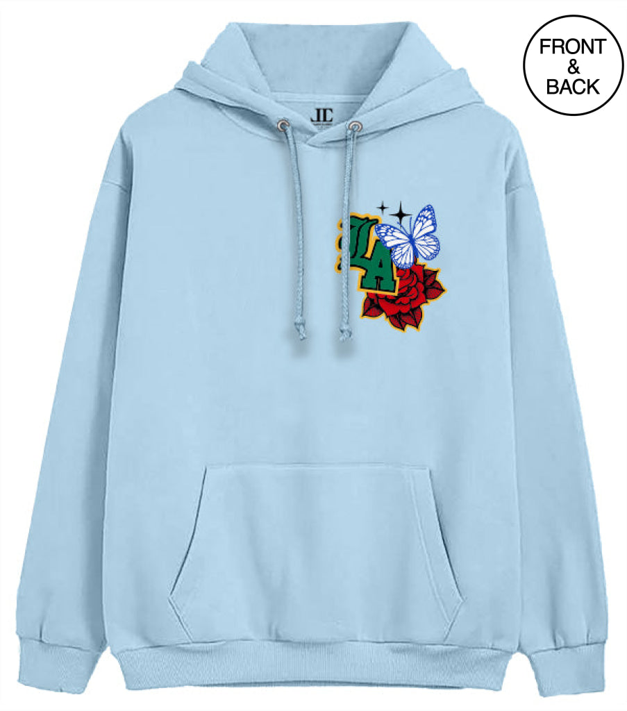La Savage Floral Flames Mix S / Light Blue Junior Hoodies