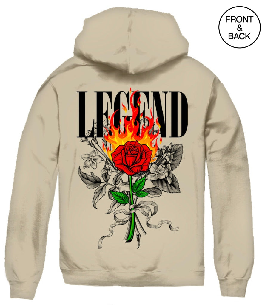 Legend Rose Hoodie S / Sand Mens Hoodies And Sweatshirts