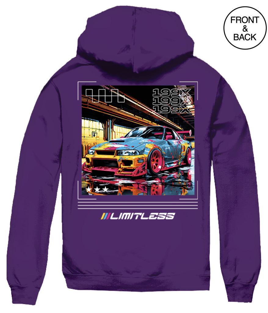Tシャツ・カットソー WILD DONKEY Men Hoodies MIT BLEACHED BLU Purple Boohoo ME