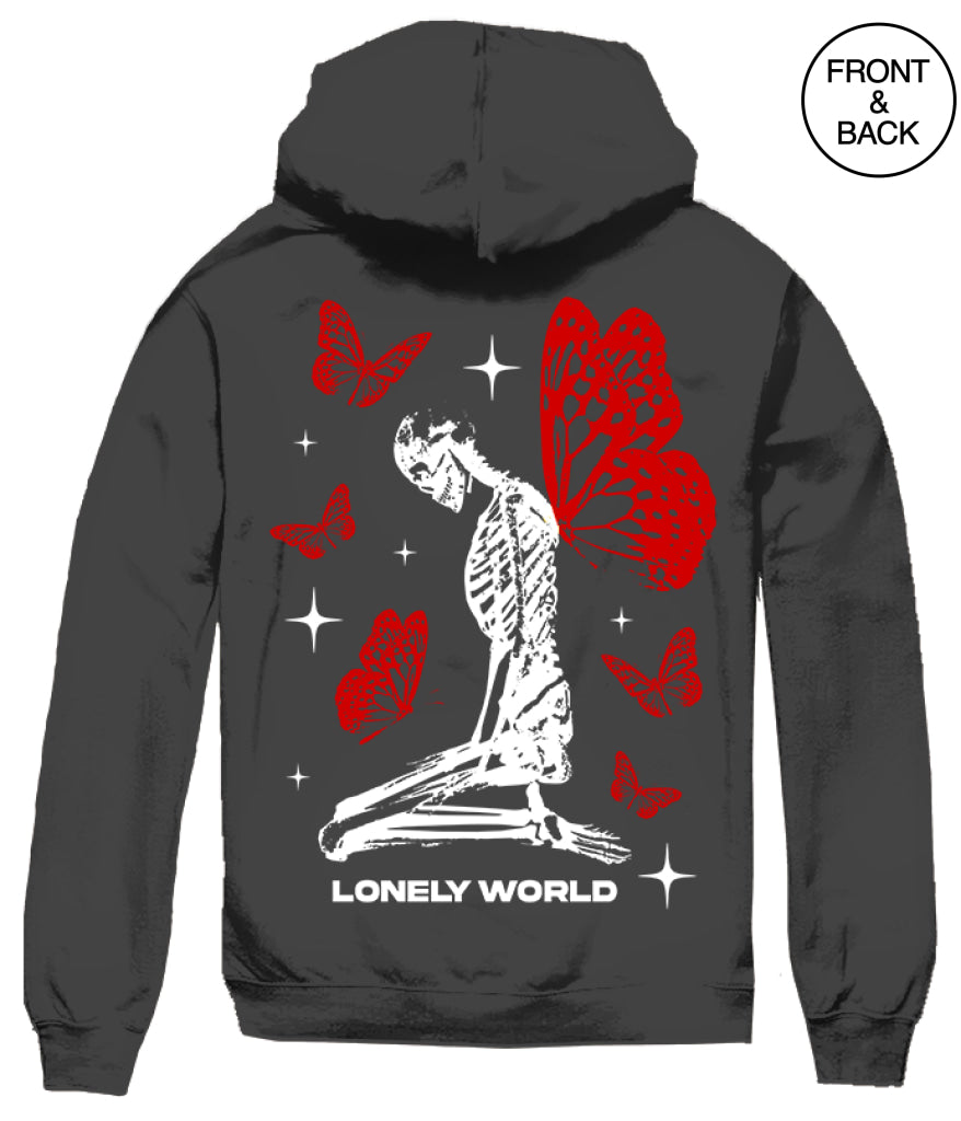 Lonely World Skeleton Hoods S / Black Mens Hoodies And Sweatshirts