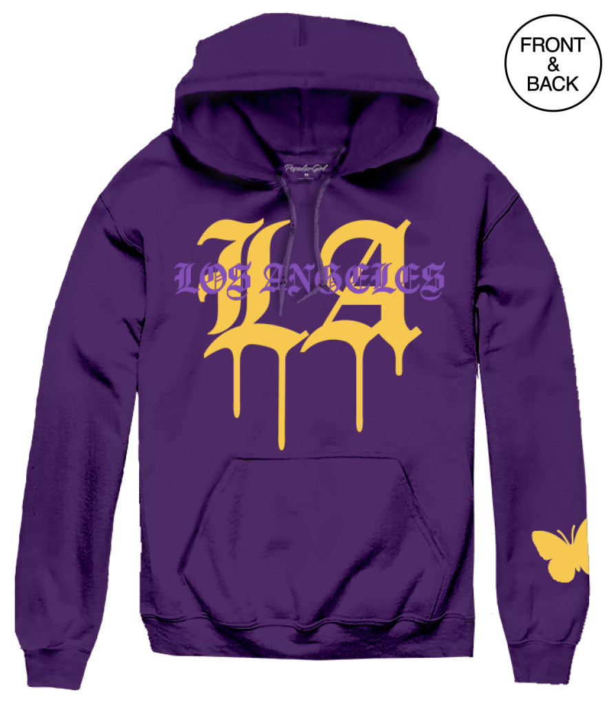 LOS ANGELES BUTTERFLY HOODIE S / PURPLE Men’s Hoodies and Sweatshirts