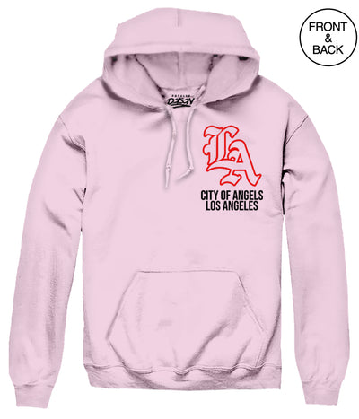 LOS ANGELES COLLAGE HOODS S / LIGHT PINK Men’s Hoodies and Sweatshirts