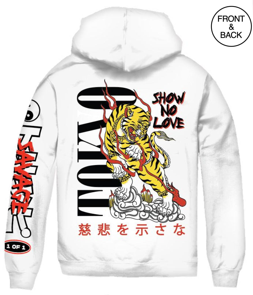 Mercy Tiger Hood- Big Size 2Xl / White Mens Hoodies And Sweatshirts