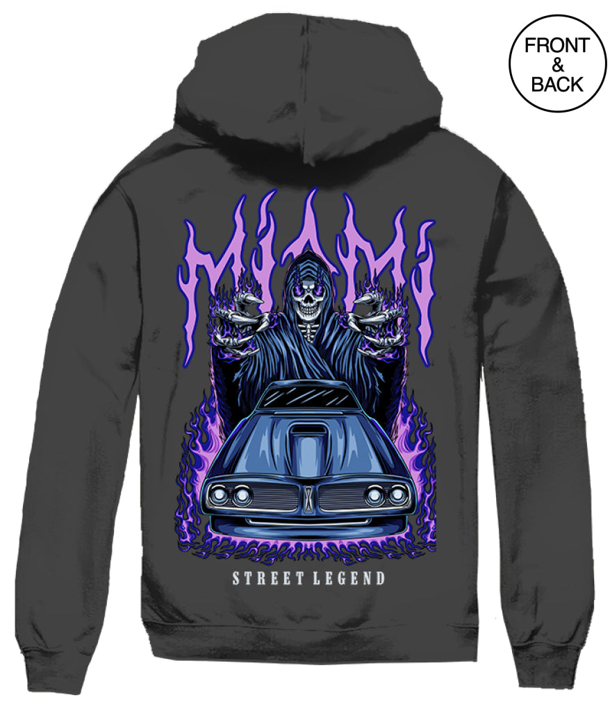 Miami Reaper Hoodie S / Black Mens Hoodies And Sweatshirts